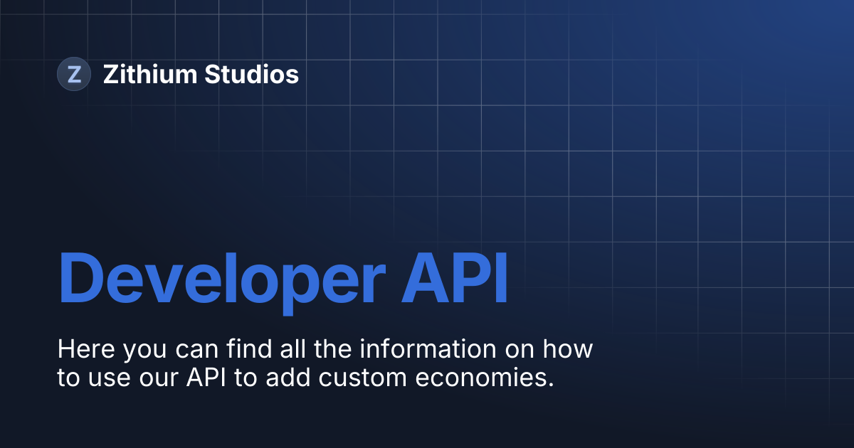 Developer API | Zithium Studios